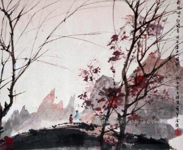 Chinoise œuvres - paysage d’automne des quatre saisons 1950 Fu Baoshi chinois traditionnel